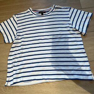 AYR Blue White Striped Tee T Shirt Small Size S
